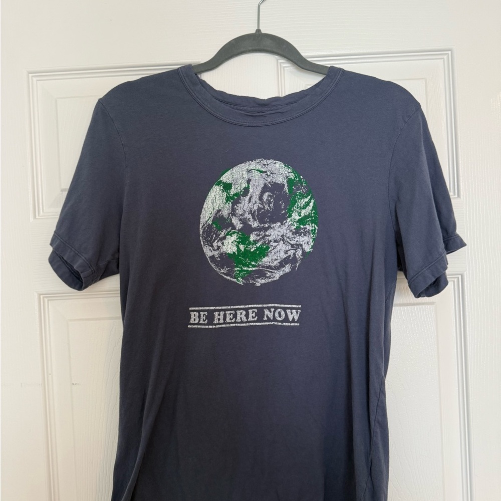 imogene + willie Navy T-Shirt with Green & White Earth Graphic